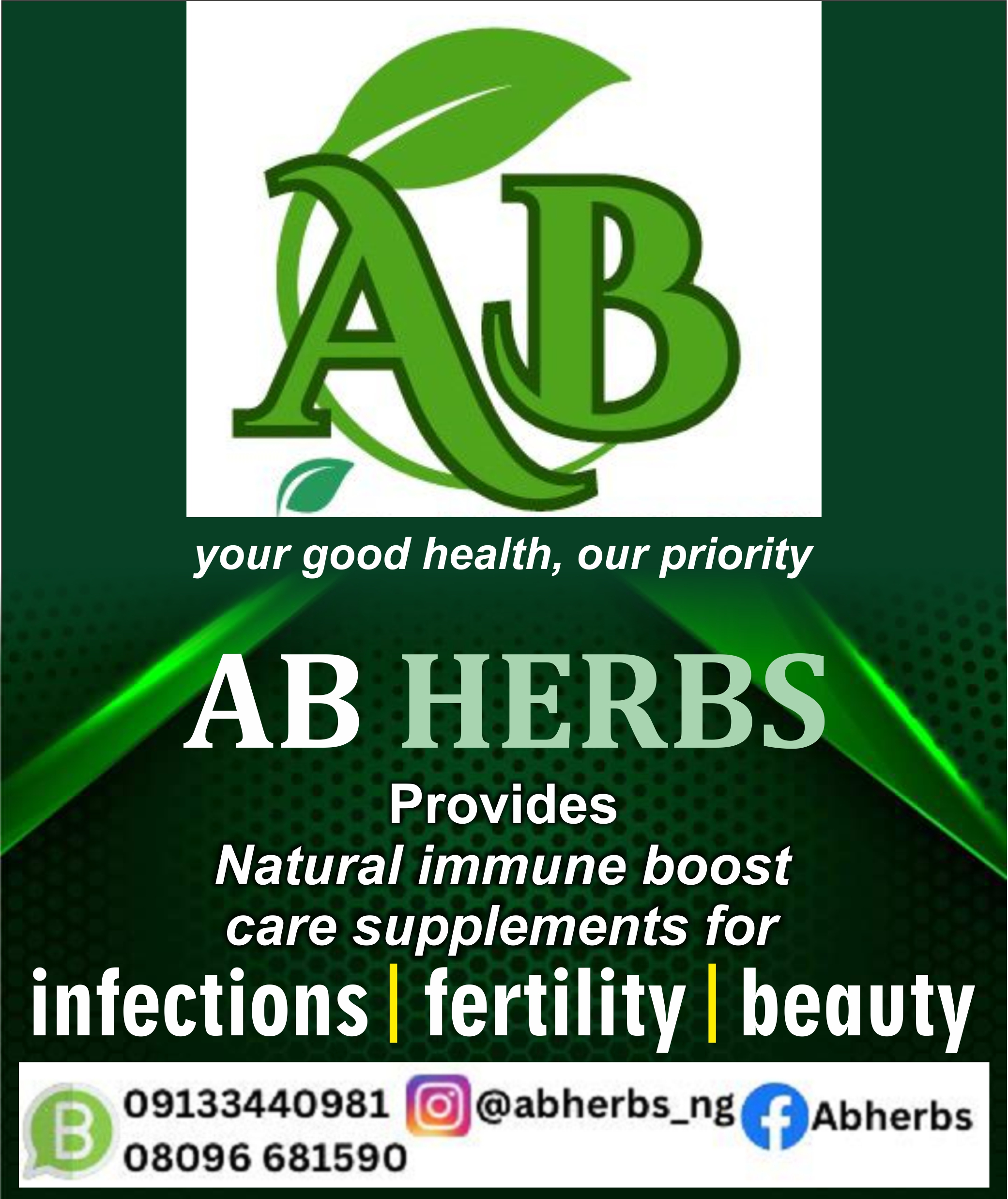 abherbs.com.ng sells natural immune boost herbal care supplements for infections, fertility and beauty